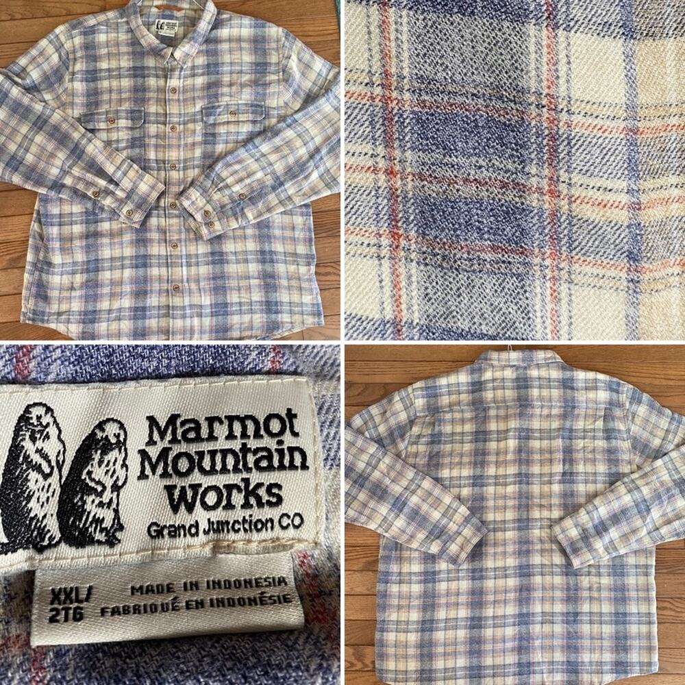MARMOT $85 Men's Fairfax Heathered Midweight Flannel XXL EUC